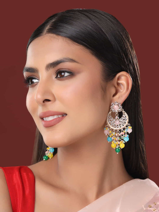 Colorful Pearls Dangle Earrings For Women