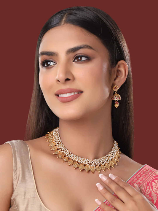 Laxmi Designed Temple Choker Jewellery Set