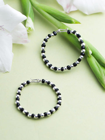 Silver and Black Beads Nazariya For Kids