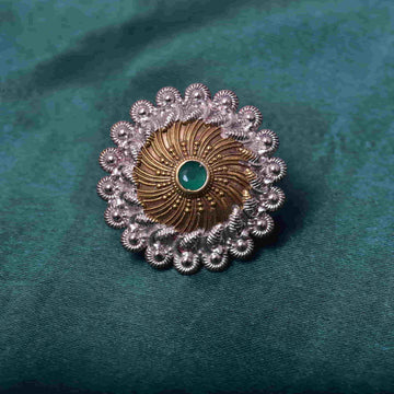 gold-and-silver-plated-small-adjustable-ring-green-viraasi