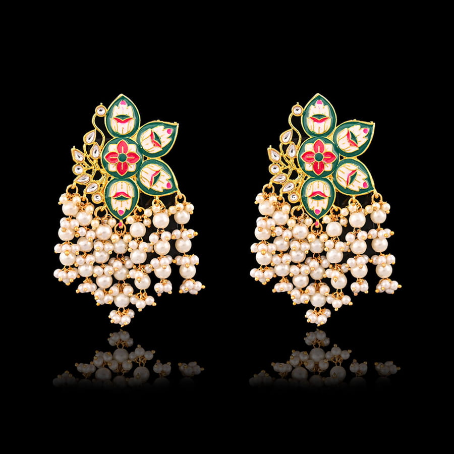 contemporary-jhumka-earrings-with-pearls-green-viraasi