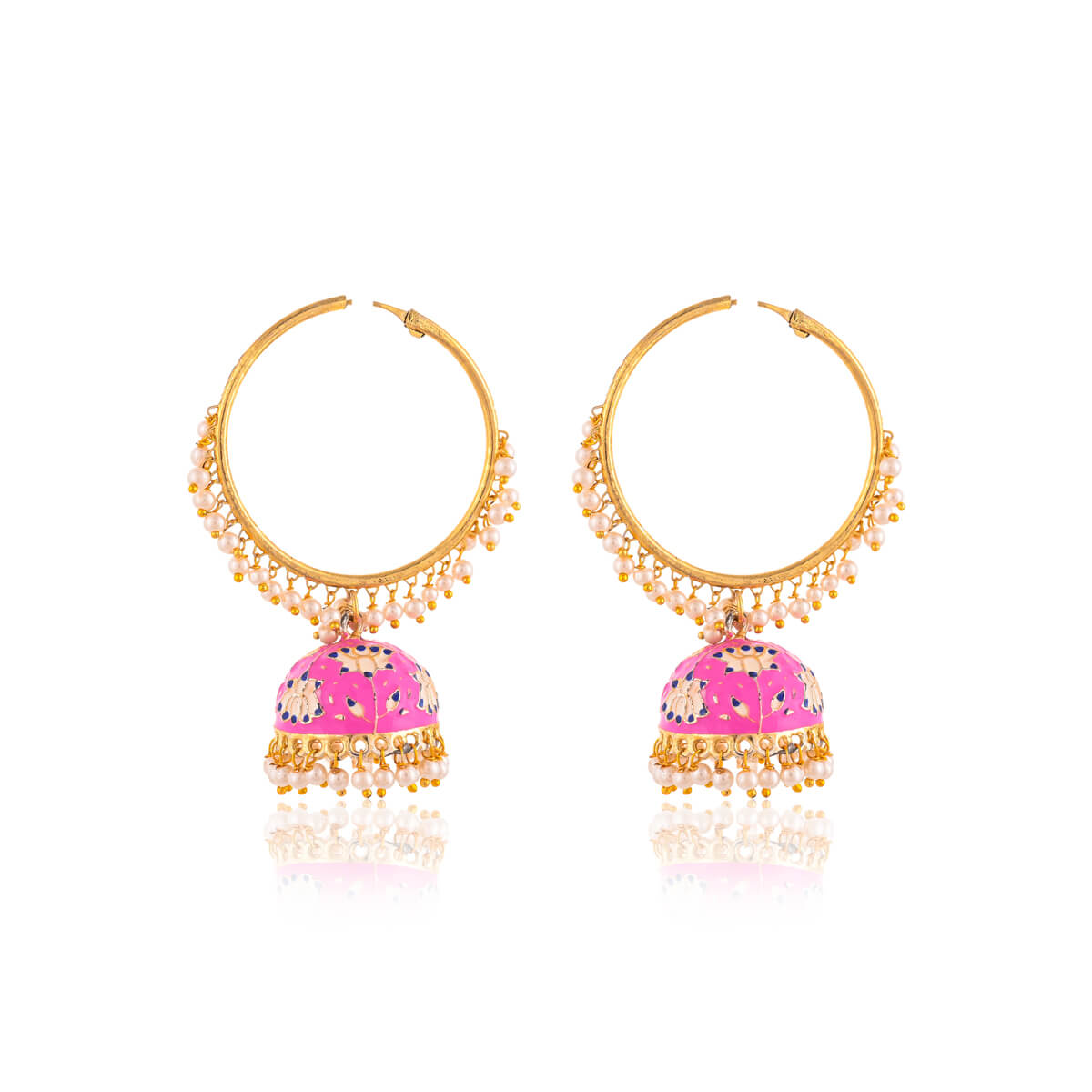 lotus-hoop-meenakari-jhumka-earring-pink-viraasi