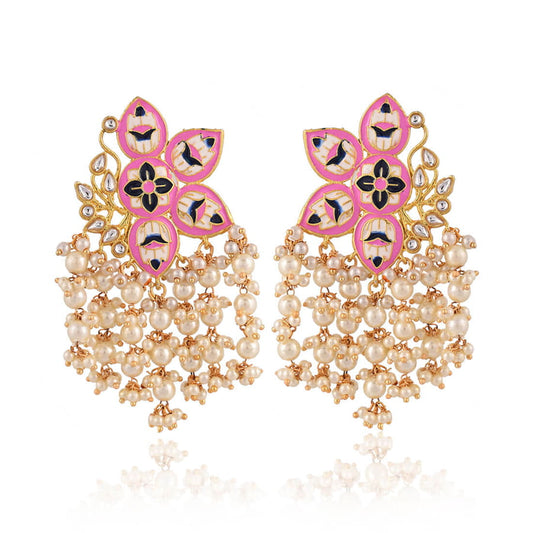contemporary-jhumka-earrings-with-pearls-pink-viraasi