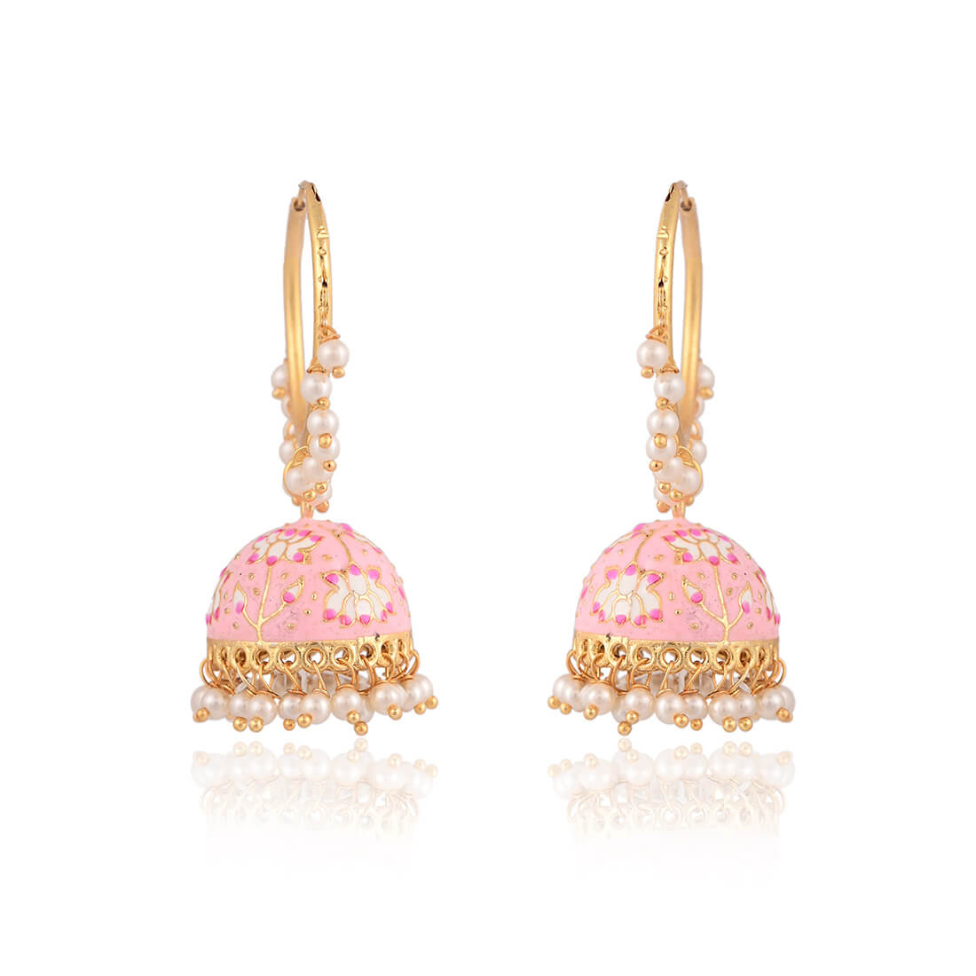 lotus-hoop-meenakari-jhumka-earring-light-pink-viraasi
