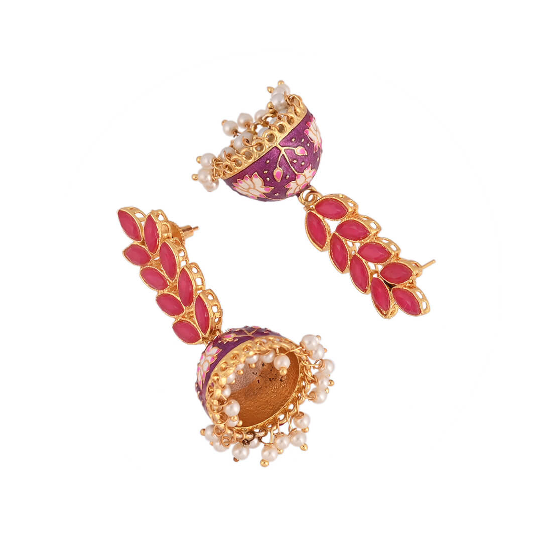 enamel-fusion-floral-jhumka-earring-pink-viraasi