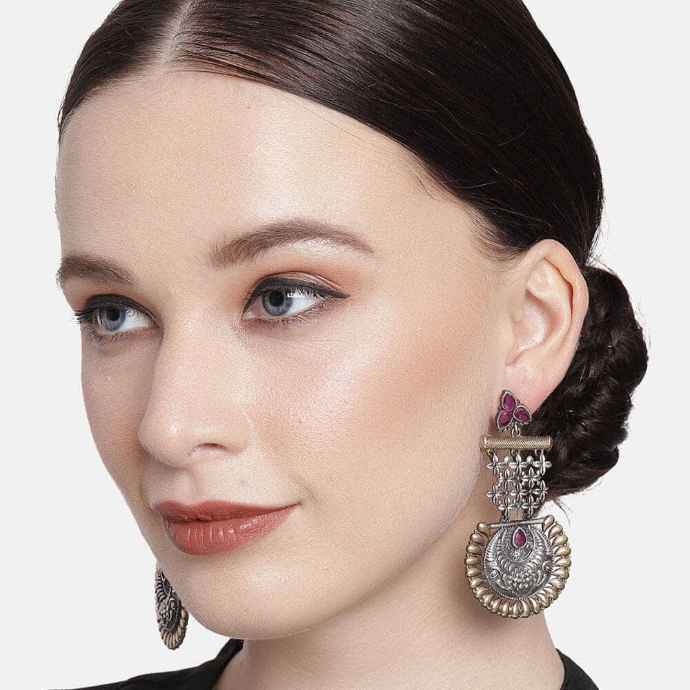 dual-tone-classic-dangler-earring-pink-viraasi