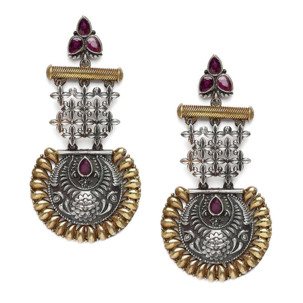 dual-tone-classic-dangler-earring-pink-viraasi