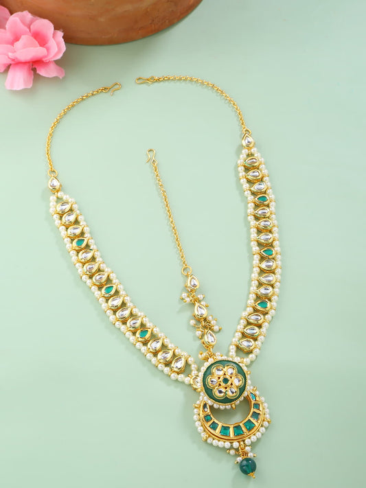 Gold Plated Handcrafted Kundan Maatha Patti