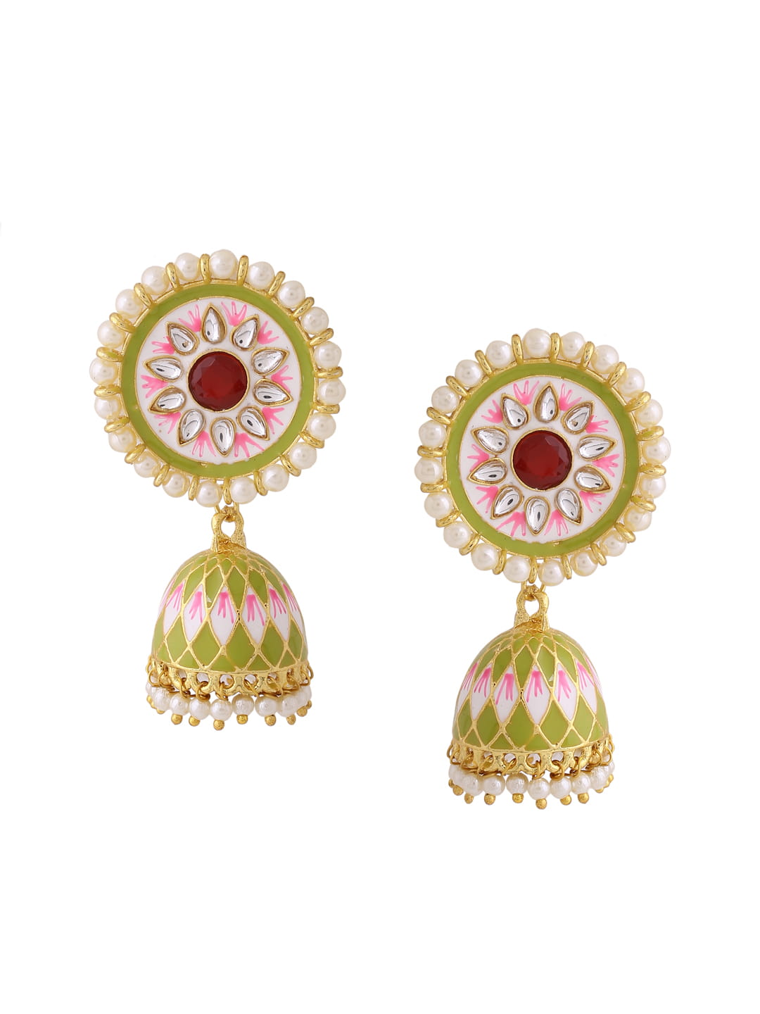 round-shape-meenakari-earrings-for-women-green-viraasi