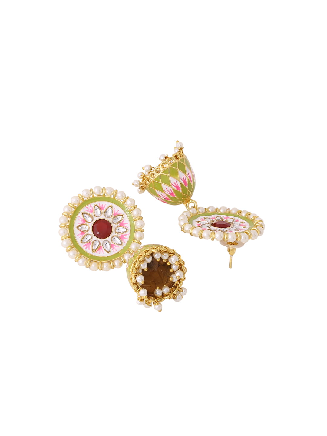 round-shape-meenakari-earrings-for-women-green-viraasi