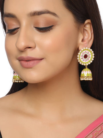 round-shape-meenakari-earrings-for-women-green-viraasi