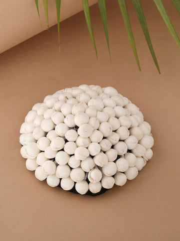 White Flower Hair Bun Cover for Women