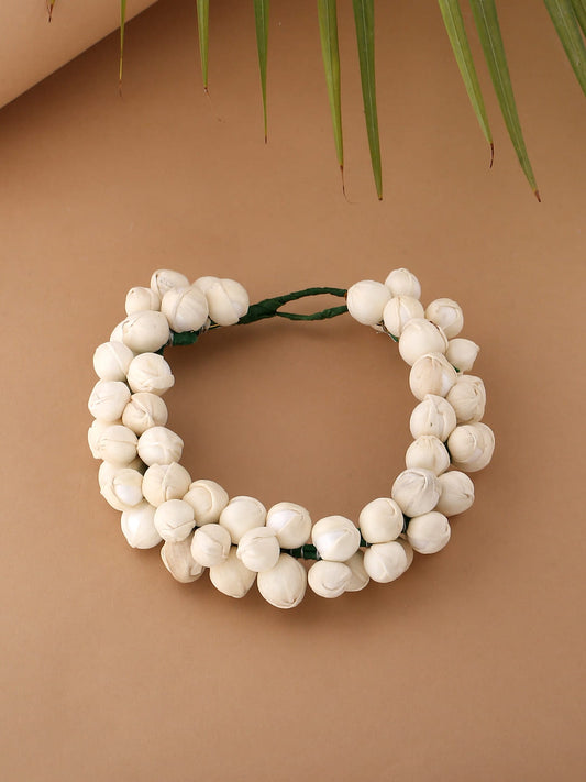 White Flower Hair Veni for Women