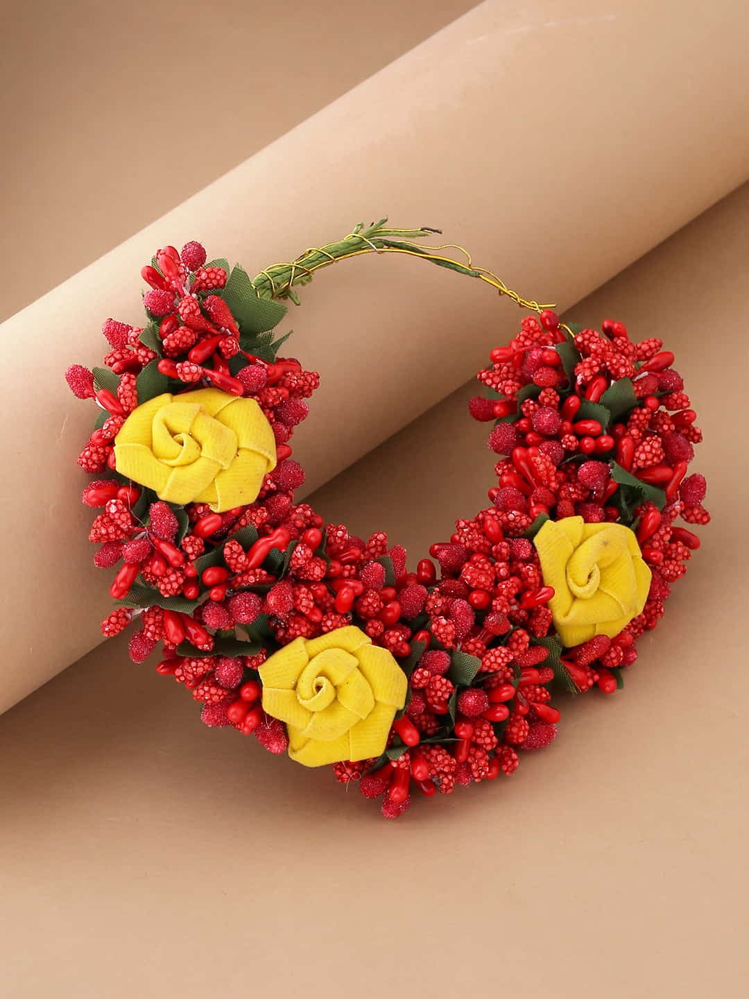 Red and Yellow Flower Veni for Women