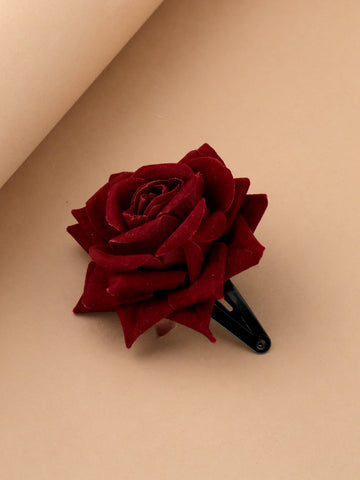 Red Flower Hair Clip for Women