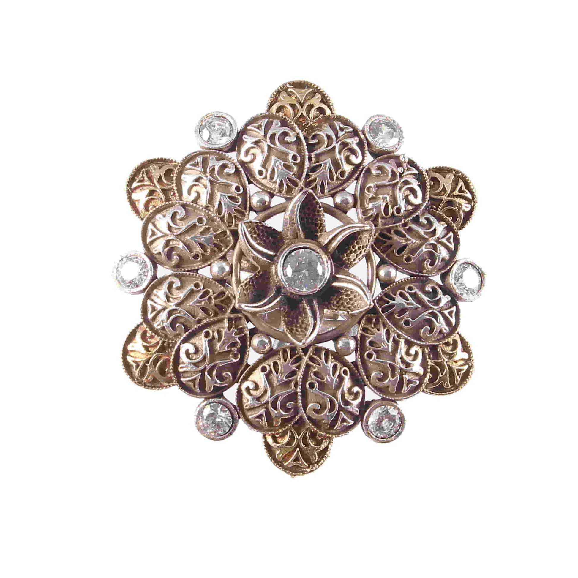 stunning-dual-tone-floral-shape-adjustable-ring-white-viraasi