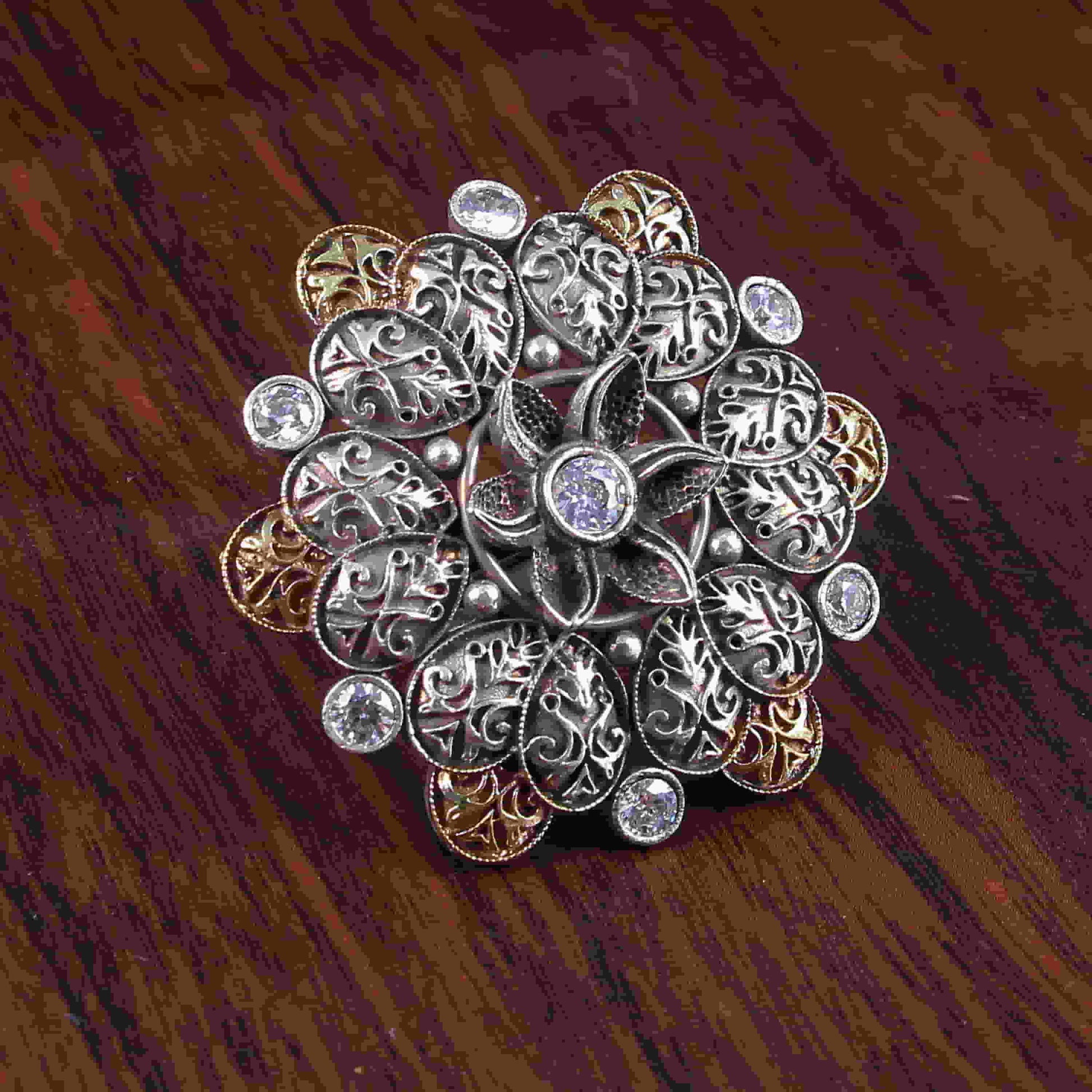 stunning-dual-tone-floral-shape-adjustable-ring-white-viraasi