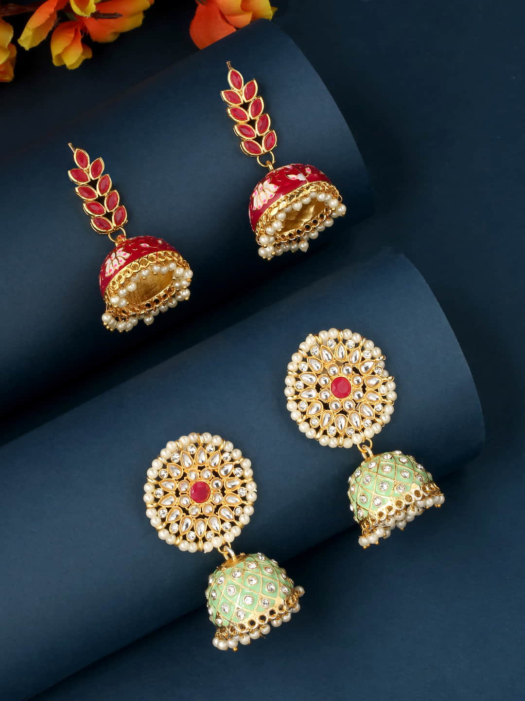 classic-meenakari-dangle-earrings-combo-viraasi