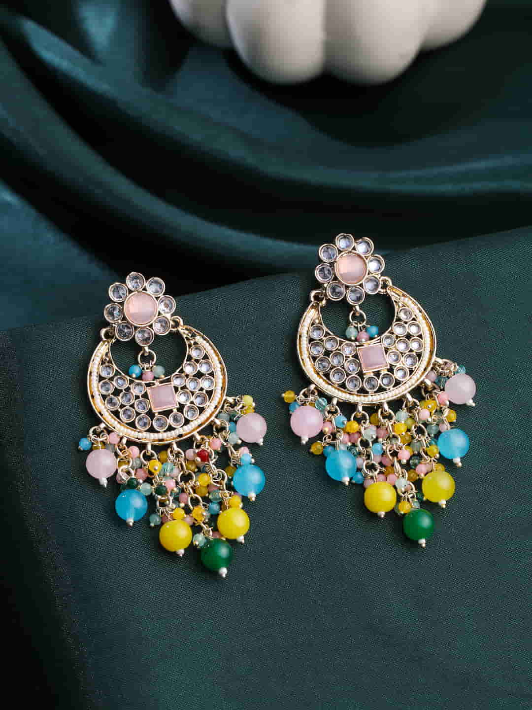 Colorful Pearls Dangle Earrings For Women