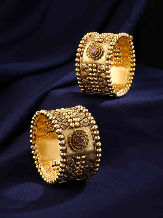 Rajwadi Gold-Plated Bangle For Women-Set of 2