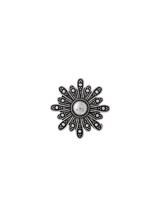 Flower Shape Oxidised Ring For Women