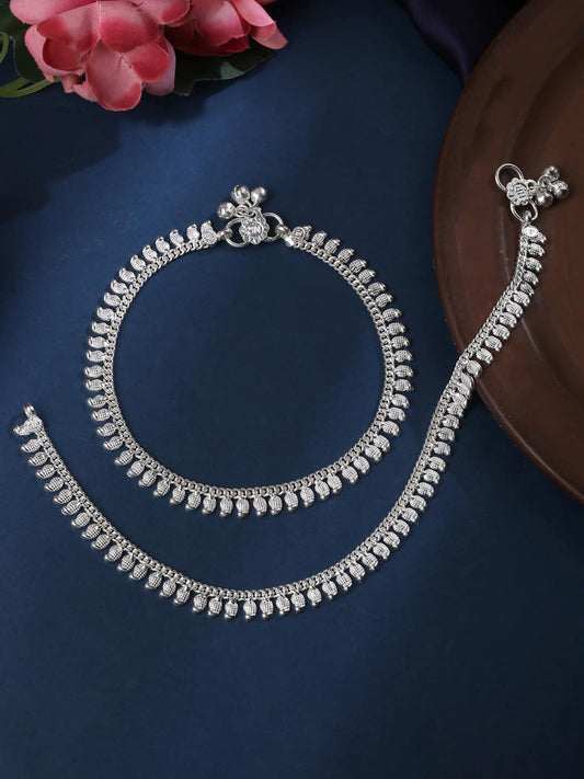 Traditional Silver Plated Anklet For Women