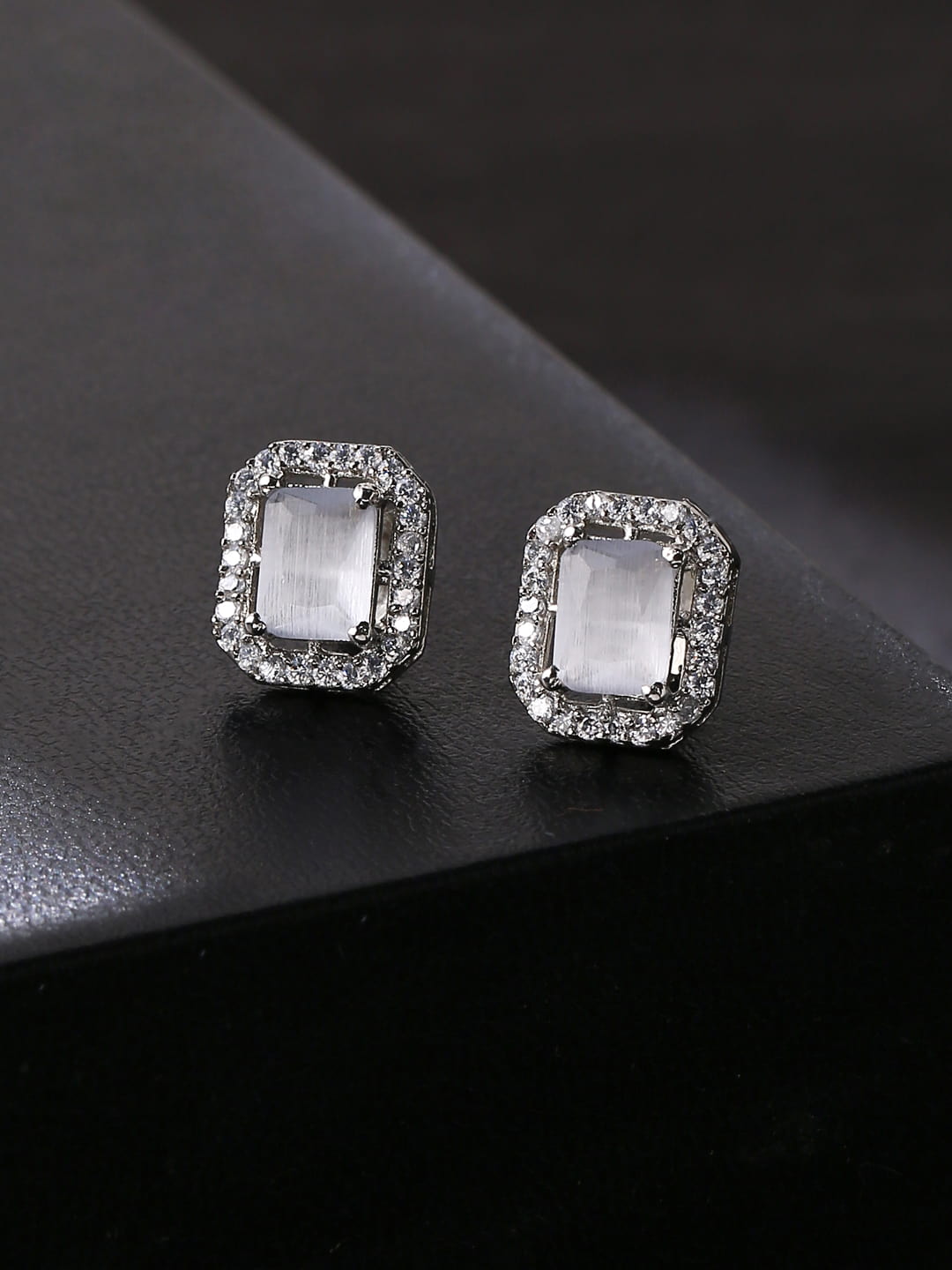 Gray Diamond Stud Earrings For Women - Main Image