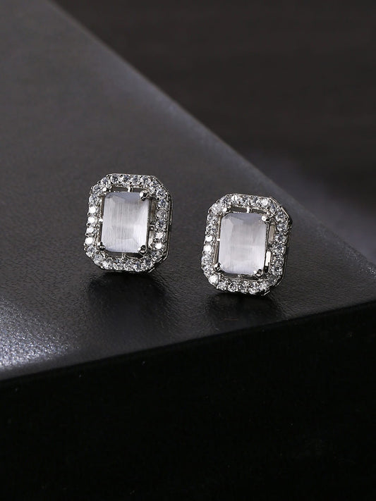 Gray Diamond Stud Earrings For Women