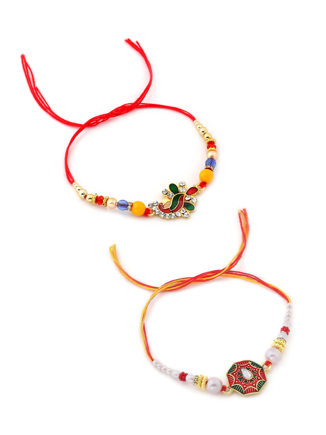 Set of 2 Multi-Color Rakhi for Brother-Viraasi