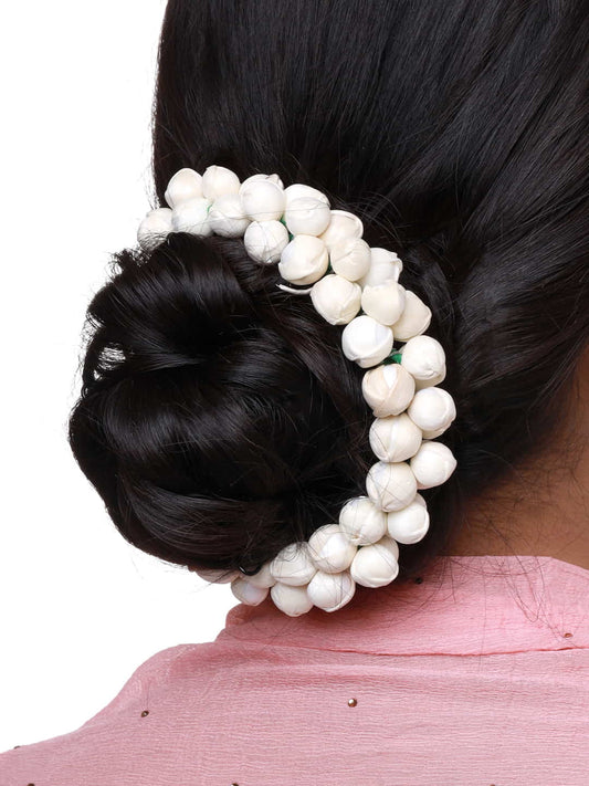 White Flower Hair Veni for Women