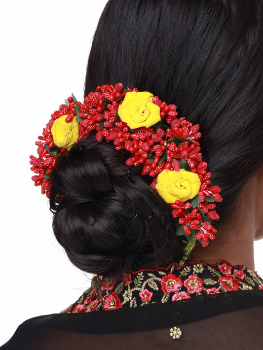 Red and Yellow Flower Veni for Women