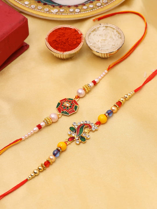 Set of 2 Multi-Color Rakhi for Brother