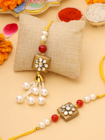 Kundan Studded Bhaiya Bhabhi Rakhi-Viraasi