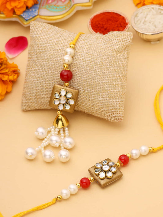 Kundan Studded Bhaiya Bhabhi Rakhi