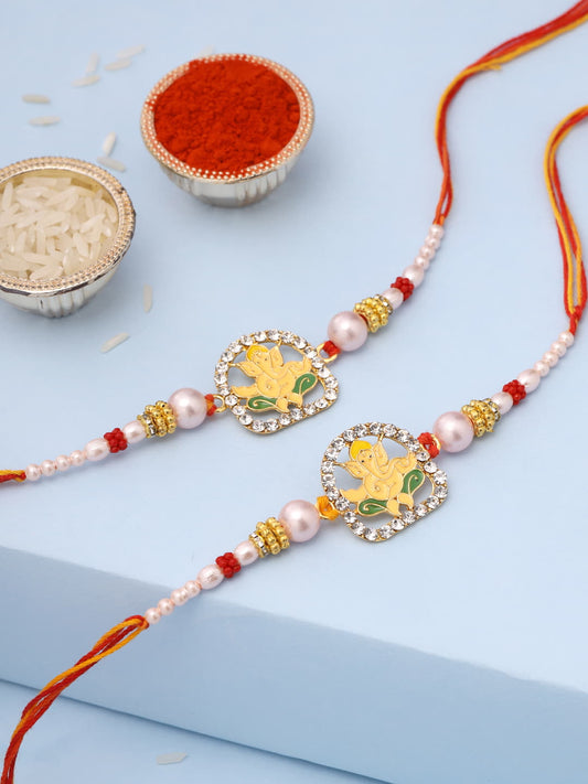 Set of 2 Lord Ganesha Rakhi for Brother