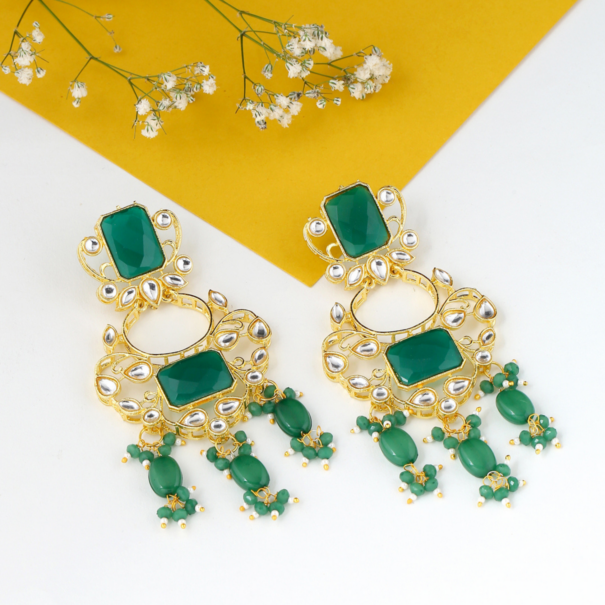 gold-plated-green-stone-dangle-earrings-viraasi