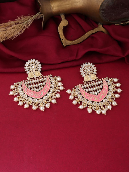 Stylish Dangler Earring For Women-Pink