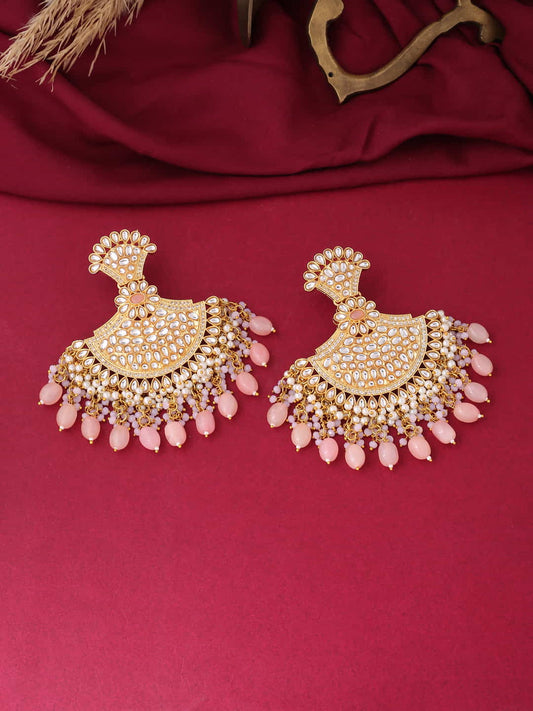 Gold Plated Kundan Earrings For Women