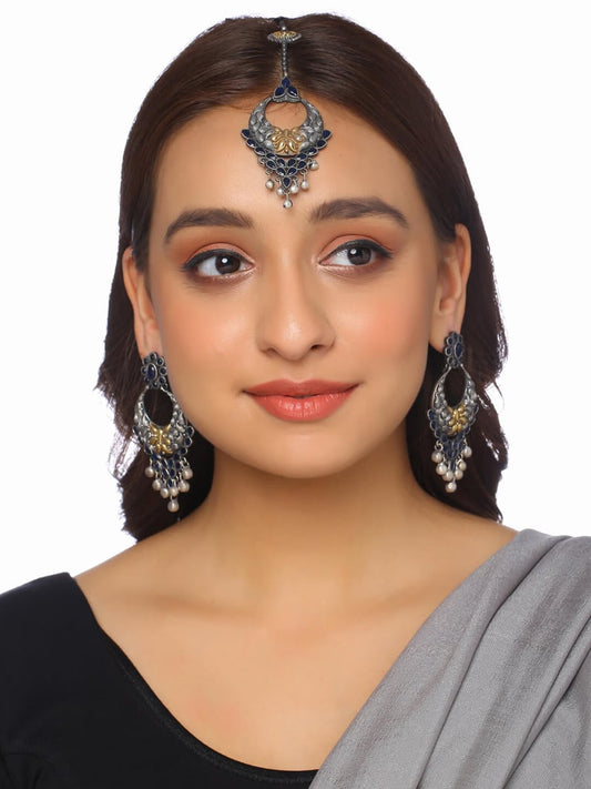 Classy Dual Tone Maang Tikka Set