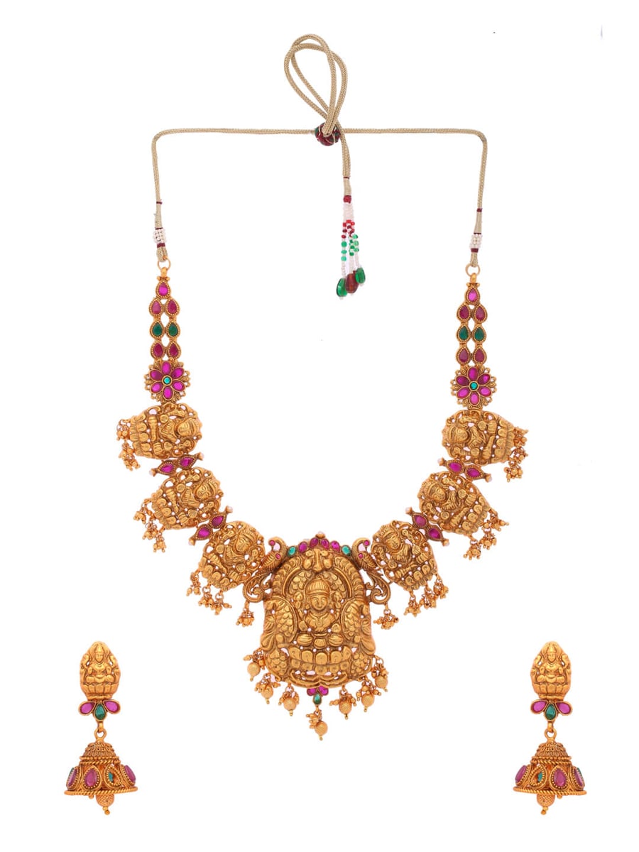 gold-plated-temple-necklace-set-viraasi