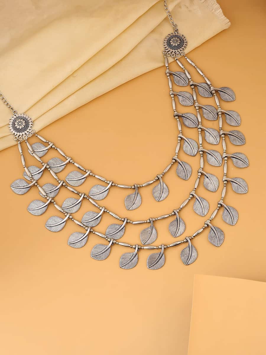 antique-leaves-shape-oxidized-necklace-for-women-viraasi