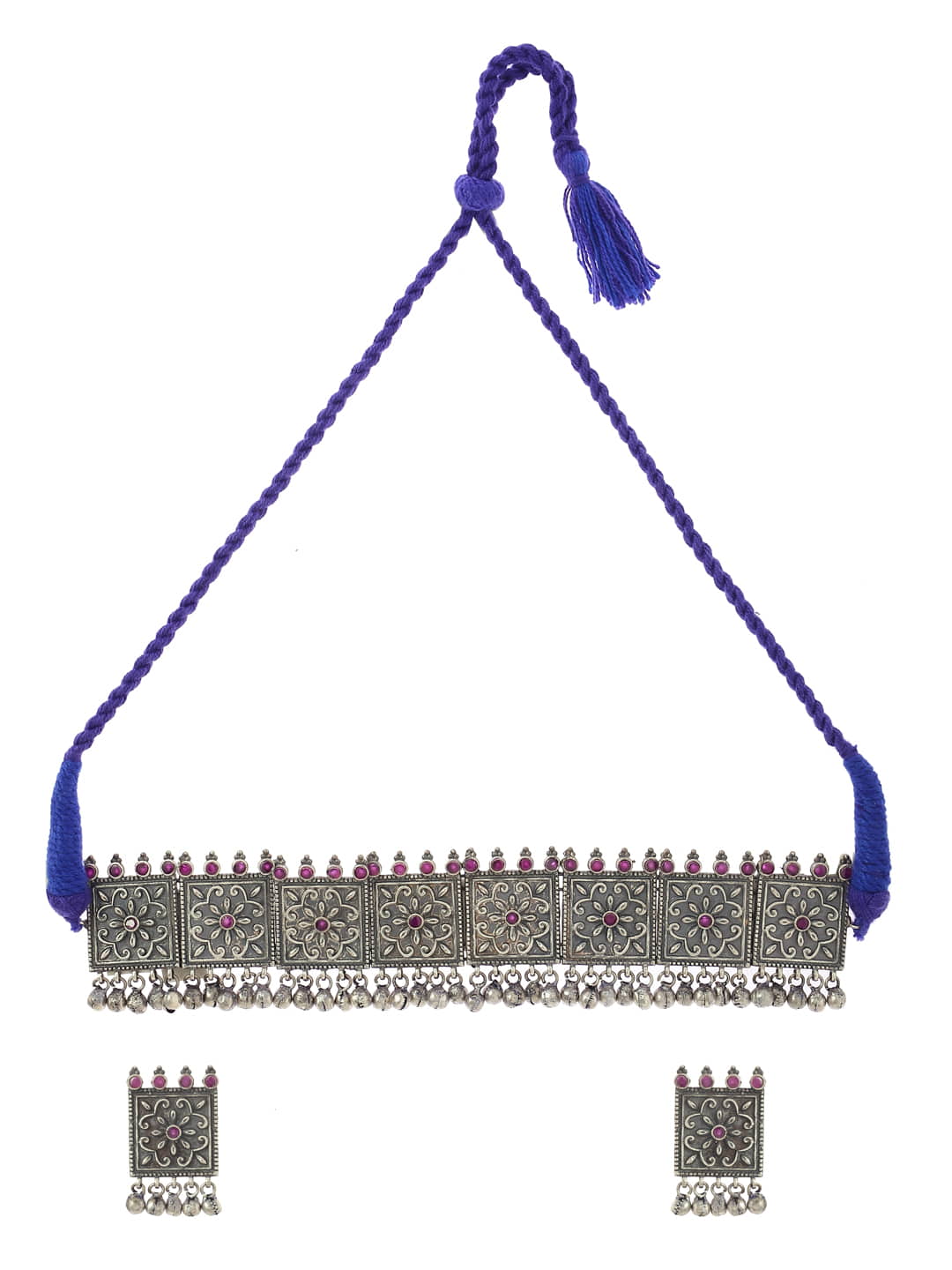 tribal-oxidized-choker-necklace-earring-set-viraasi