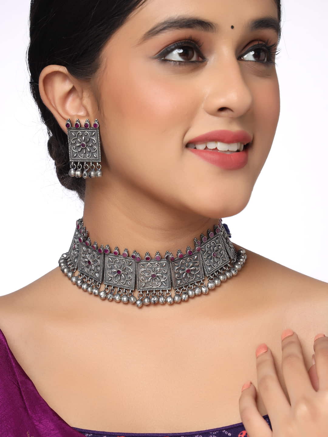 tribal-oxidized-choker-necklace-earring-set-viraasi