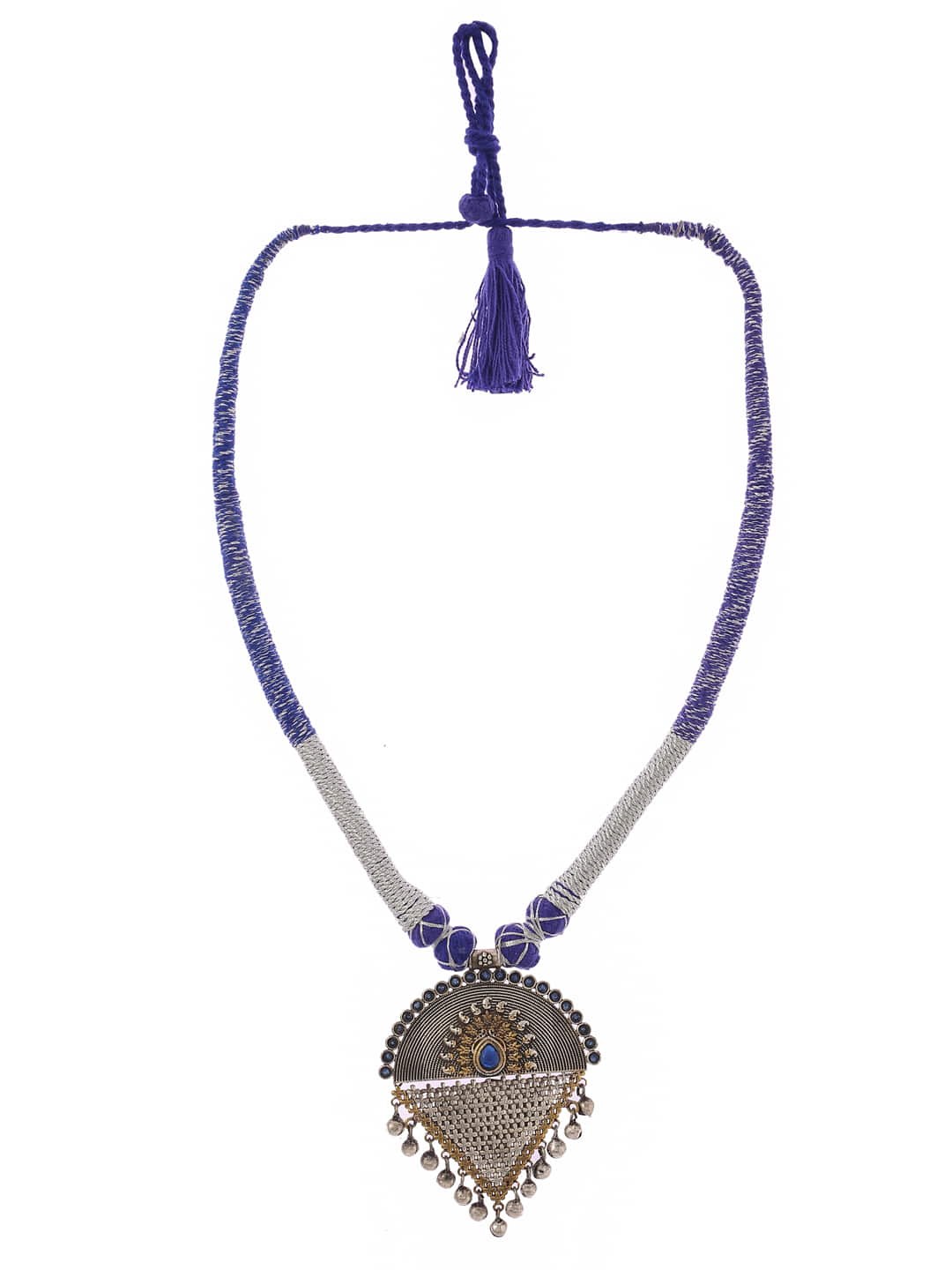 dual-tone-thread-necklace-with-blue-stone-viraasi