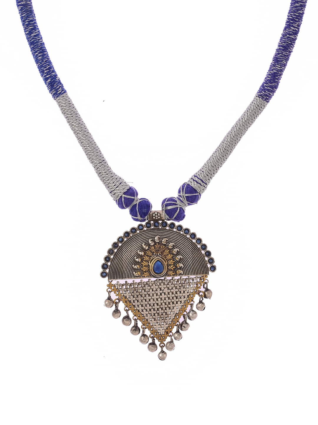 dual-tone-thread-necklace-with-blue-stone-viraasi