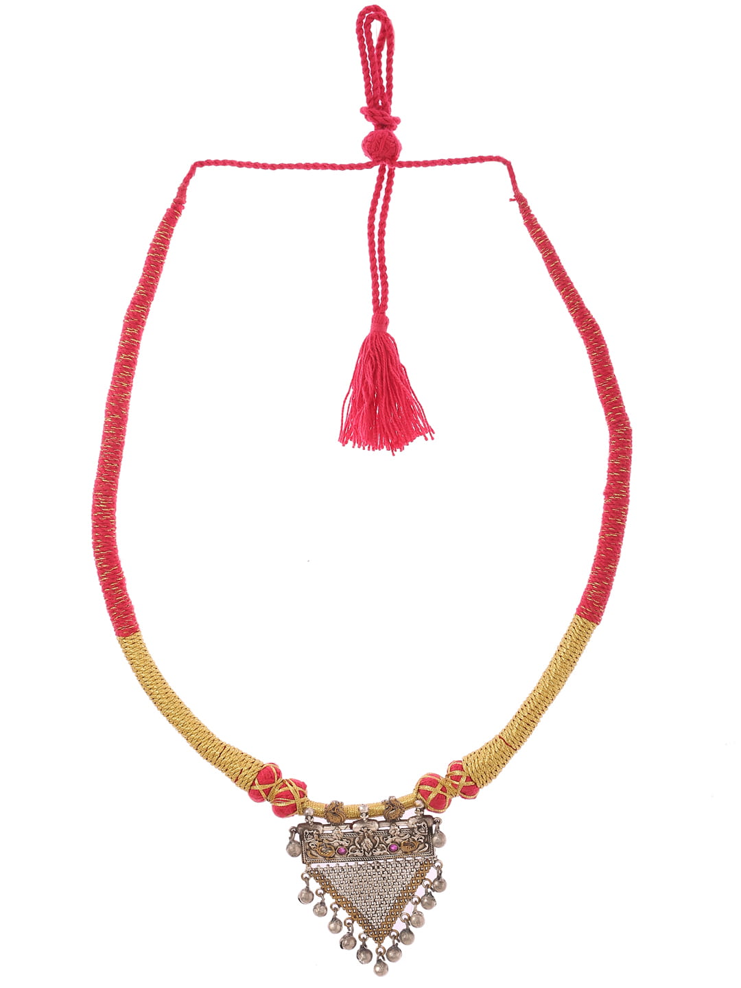 peacock-shape-dual-tone-thread-necklace-for-women-viraasi