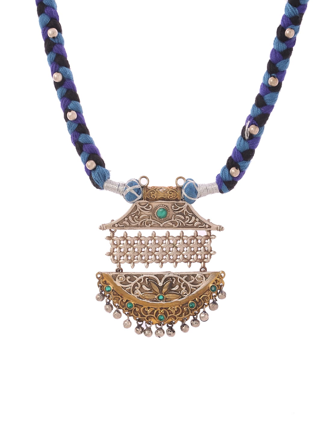 floral-shape-multicolor-dual-tone-thread-necklace-viraasi