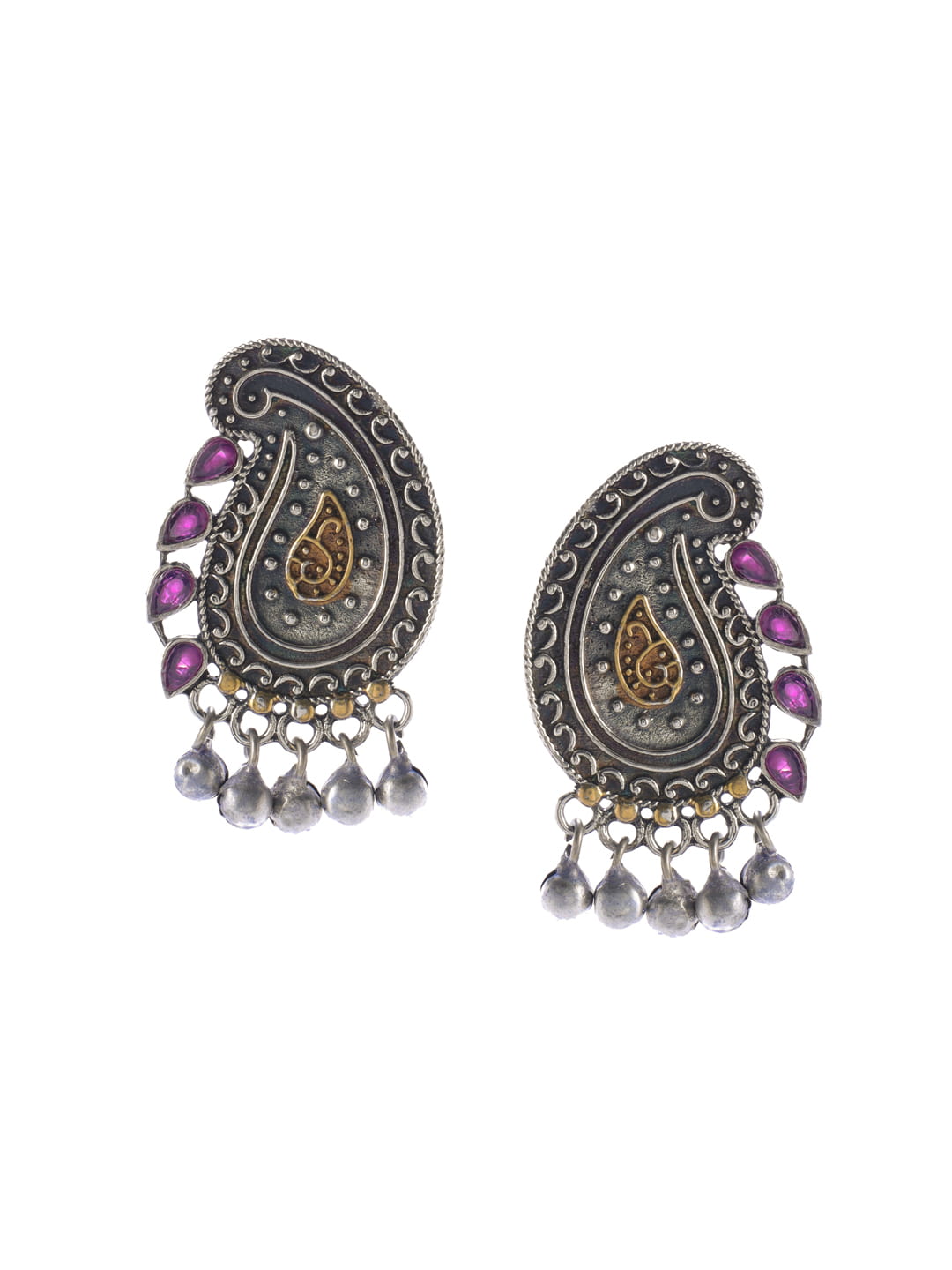 dual-tone-leaf-design-stud-earrings-for-girls-and-women-viraasi