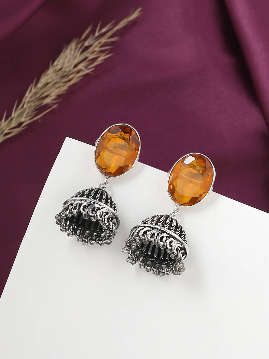 oxidized-studded-jhumka-earring-for-women-and-girls-viraasi