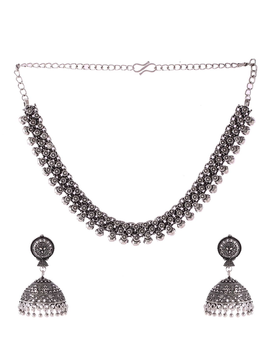 oxidized-choker-necklace-with-jhumka-earring-jewellery-set-viraasi